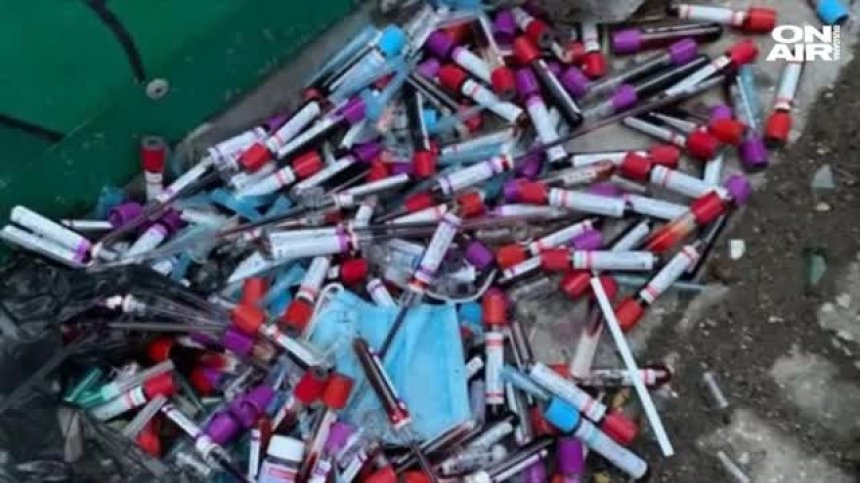 Десетки епруветки с кръв са изхвърлени до детска градина във Варна