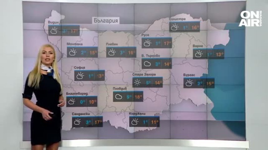 Облачно време с валежи на места, максималните градуси - до 18