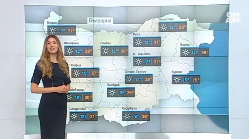 Слънчево и топло до сряда, след това - застудяване