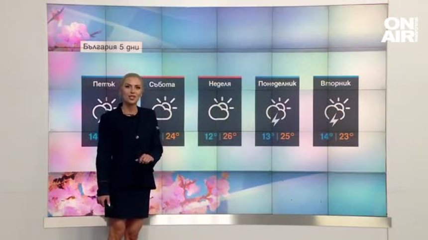 Слънчево време до обяд, дъжд и гръмотевици следобед