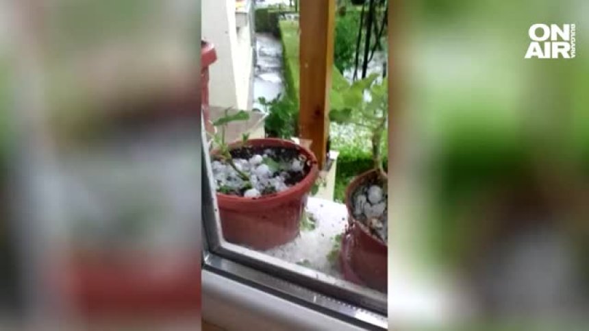 Едра градушка удари Видинско, дъжд наводни улици и унищожи реколта в Габровско