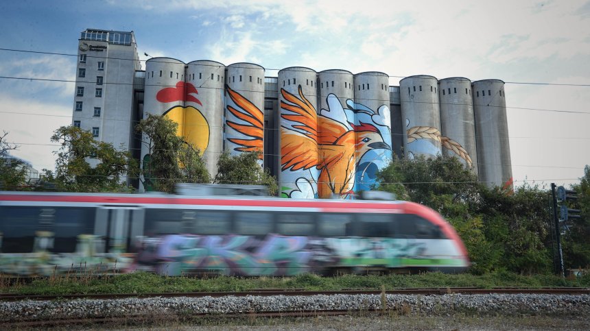 Поглед нагоре - най-големият графит на Балканите е до Сточна гара