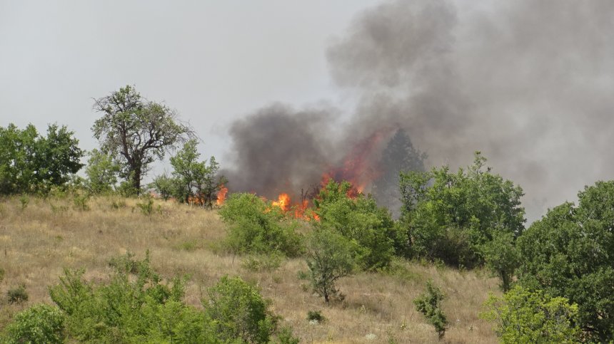 Пожарът край Бучино е потушен, дежурни екипи остават на място заради тлеещи огнища