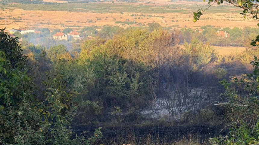 Пожарът между Вълчаново и Сливово е обхванал около 950 дка земя