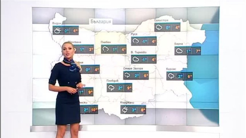 Значителна облачност и максимални температури до 8-10 градуса