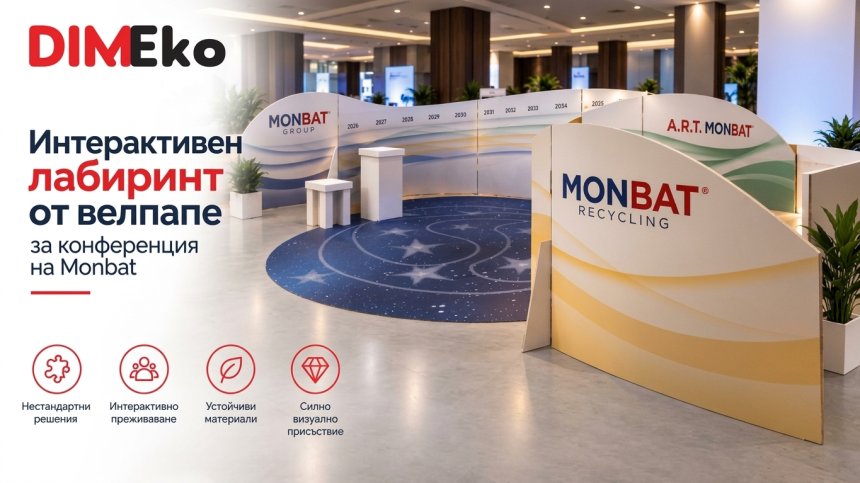 Интерактивен лабиринт от велпапе за конференцията на Monbat