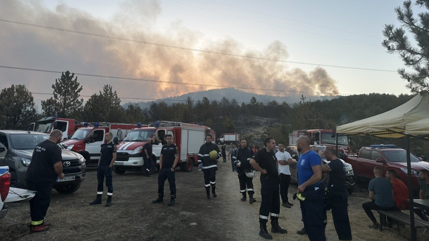 Доброволци и аварийни екипи от СО помагат при горския пожар в Илинденци