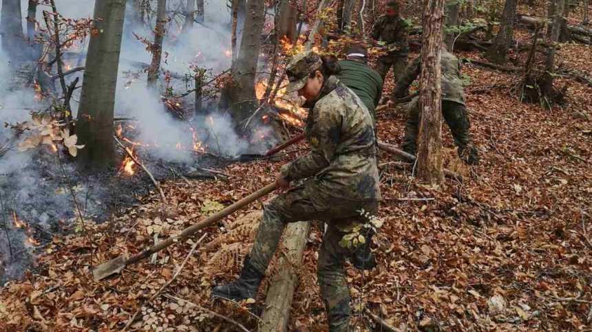 Става страшно: Пожарът на границата се разраства, 300 души се борят с огъня