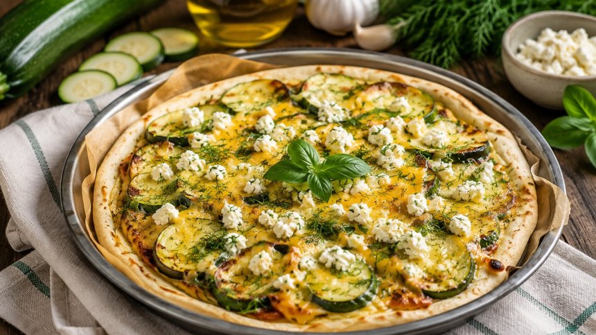 Тортила с тиквички по гръцки - лесна и вкусна вечеря за 15 минути