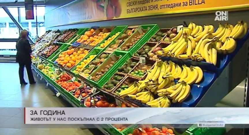 Животът в България поскъпнал с 2%