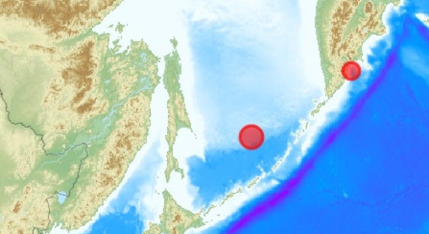 Земетресението е станало в Охотско море.