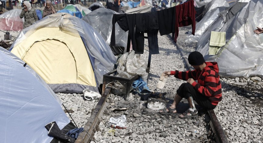 Пожар и край мигрантския лагер на остров Самос