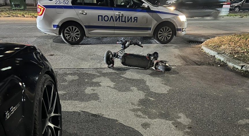 Мъжът загубил контрол над тротинетката.