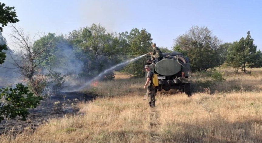 Пожарът възникна в землището на град Сливница в късния следобед на 21 юли.