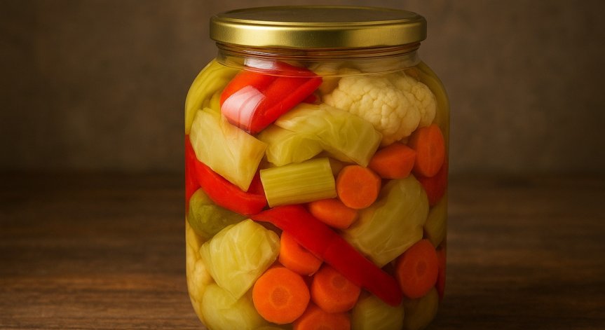 Нарежете всички продукти на парчета с големина по ваш вкус.