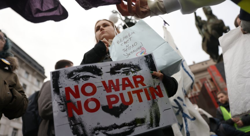 Белград на протест срещу войната в Украйна