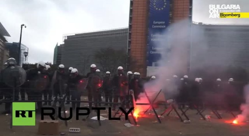 Фермерски протест в Брюксел