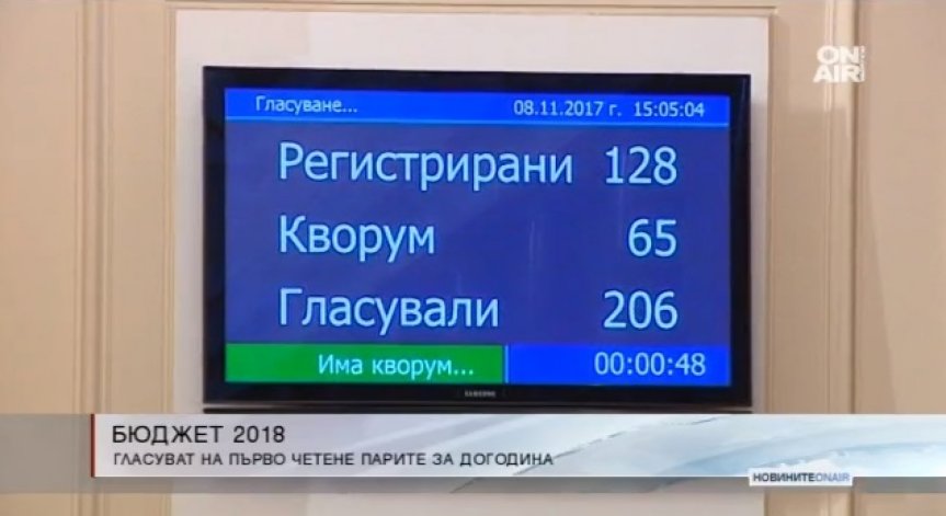 Парламентът гласува разпределението в бюджет 2018 г.