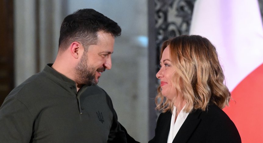 Володимир Зеленски и Джорджа Мелони имаха обща пресконференция.