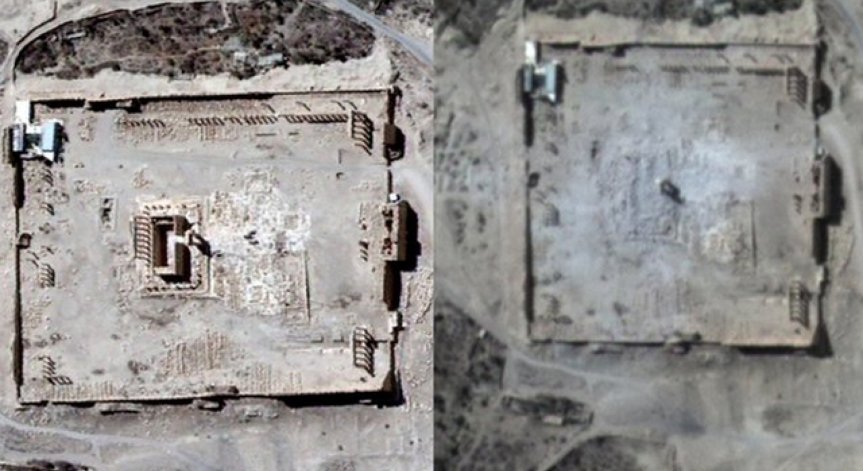 Сателитни снимки показват унищоженията в древния град Палмира