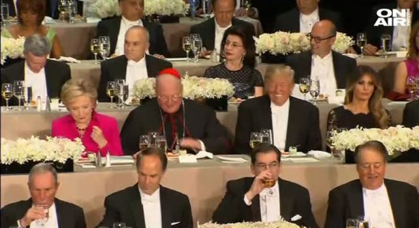 Доналд Тръмп и Хилари Клинтън на една маса