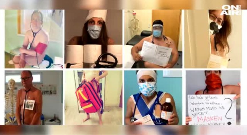 Голи германски лекари протестираха срещу липсата на предпазни облекла