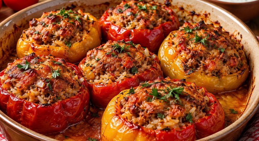 Рецепта за пълнени чушки с кайма и ориз