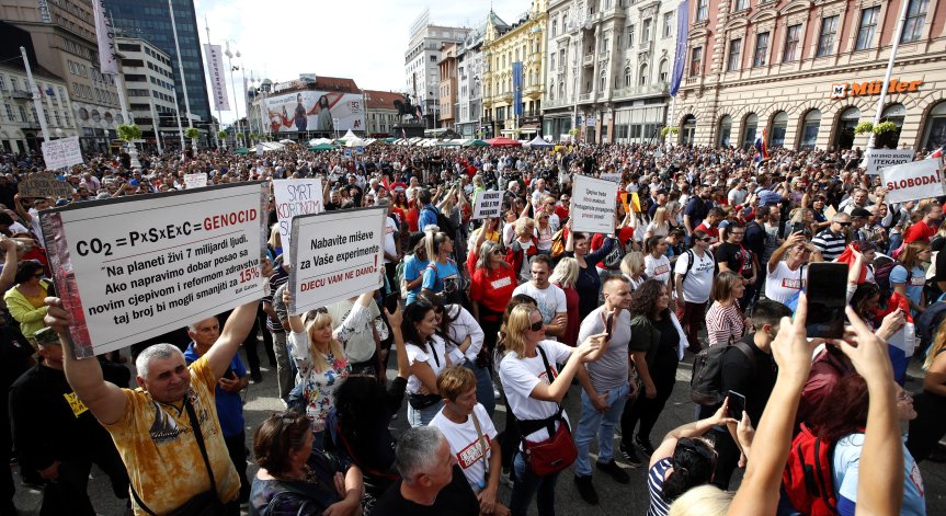 Хиляди излязоха на протест срещу Ковид мерките в Хърватия