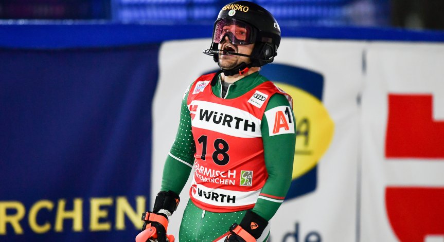 След силен първи старт Алберт Попов завърши на 21-во място в слалома в Гармиш-Партенкирхен