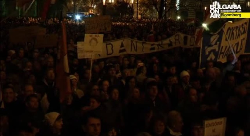 Протест в Будапеща срещу политиката на Виктор Орбан