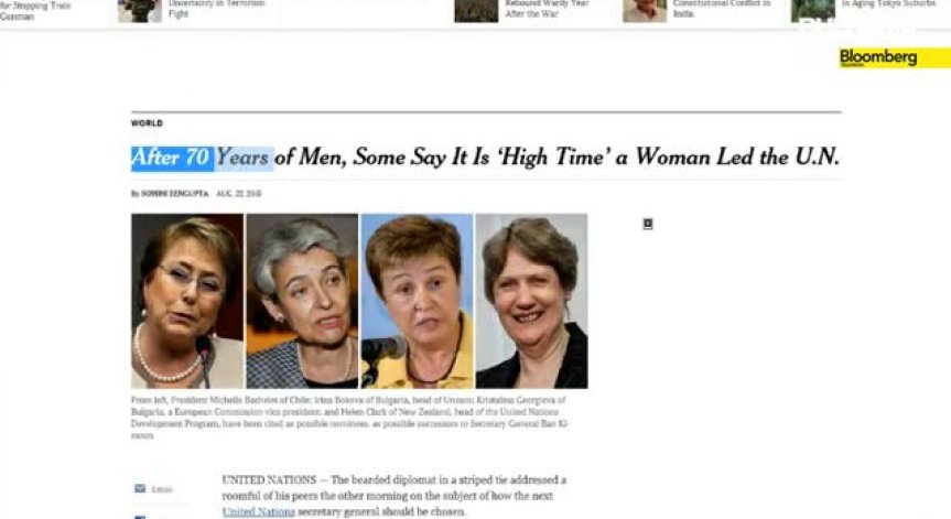 NY Times: Кристалина Георгиева и Ирина Бокова  са обсъждани за кандидати за ген.-секретар на ООН