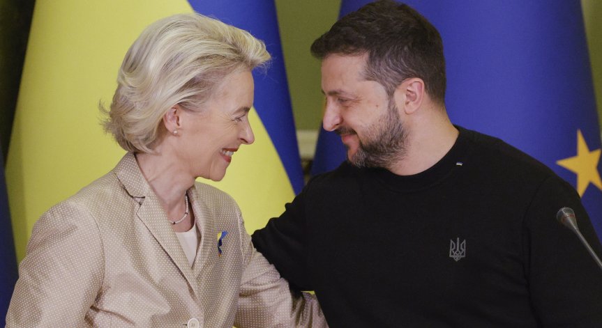 Фон дер Лайен при Зеленски в Киев: Постигнахте отличен напредък за влизане в ЕС