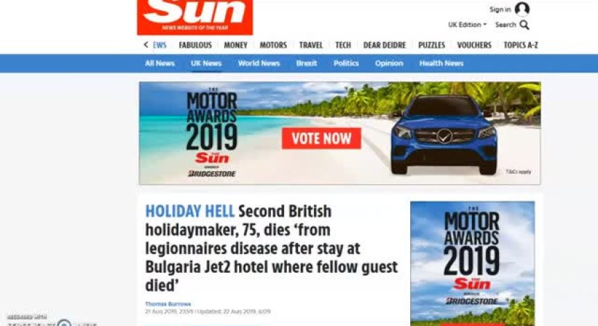 Британци издъхнали от легионерска болест след почивка на Черноморието ни