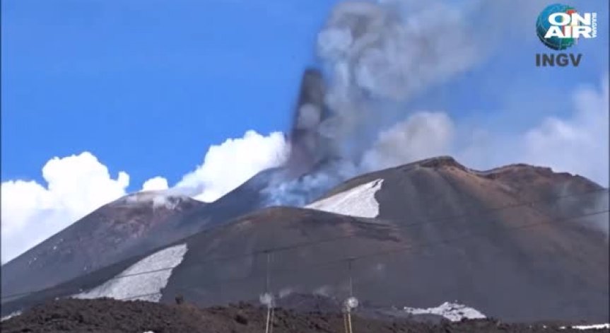 Видео показа изригването на вулкана Етна