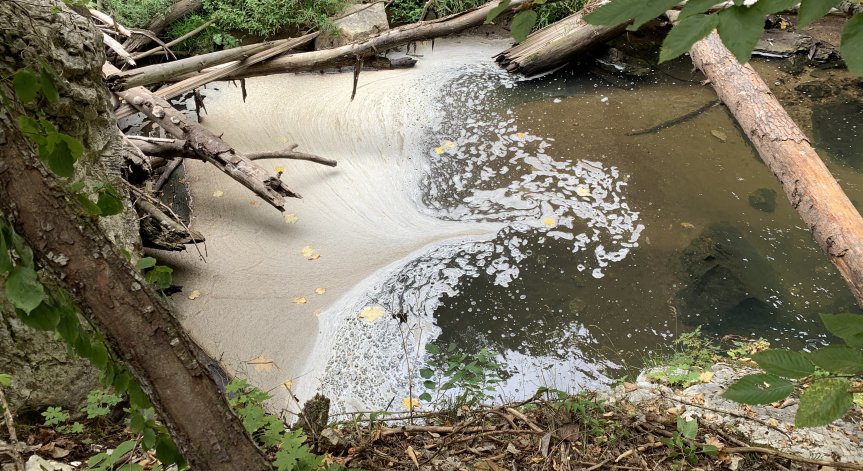 В красивите Родопи: Реката край с. Борино е като отходен канал