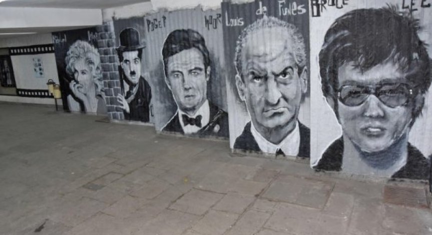 Чарли Чаплин и Мерилин Монро украсяват подлез в столицата