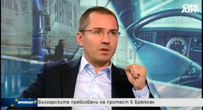  Българските превозвачи с протест в Брюксел