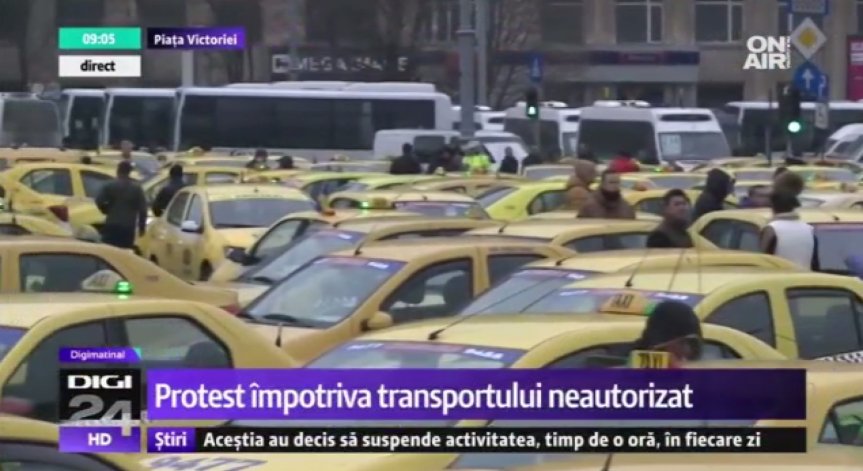 Нелоялна конкуренция, сурови правила... 5000 таксиджии блокираха Букурещ