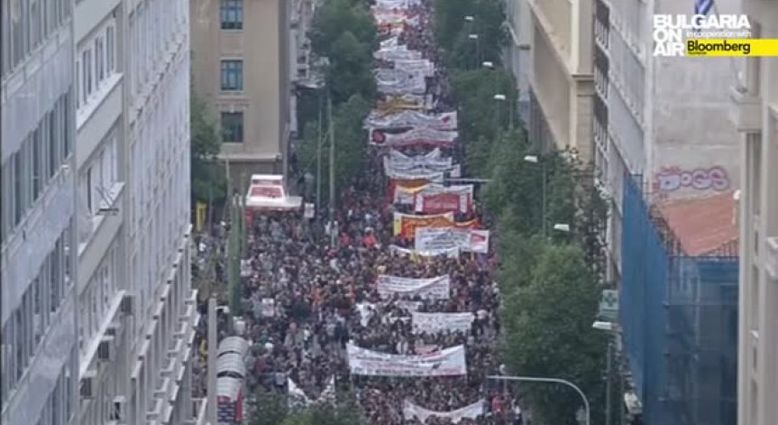 Протест в Гърция на годишнината от студентския бунт срещу хунтата