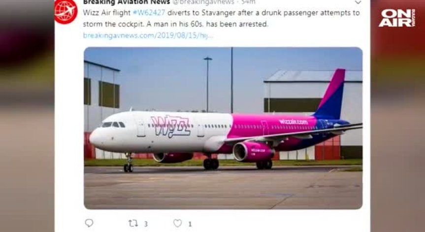 Пиян мъж се опита да отвлече самолет на унгарските авиолинии