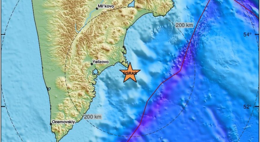 Епицентърът на труса е бил на 102 км източно от град Петропавловск - Камчатски и на 1607 км източно от Комсомолск на Амур.