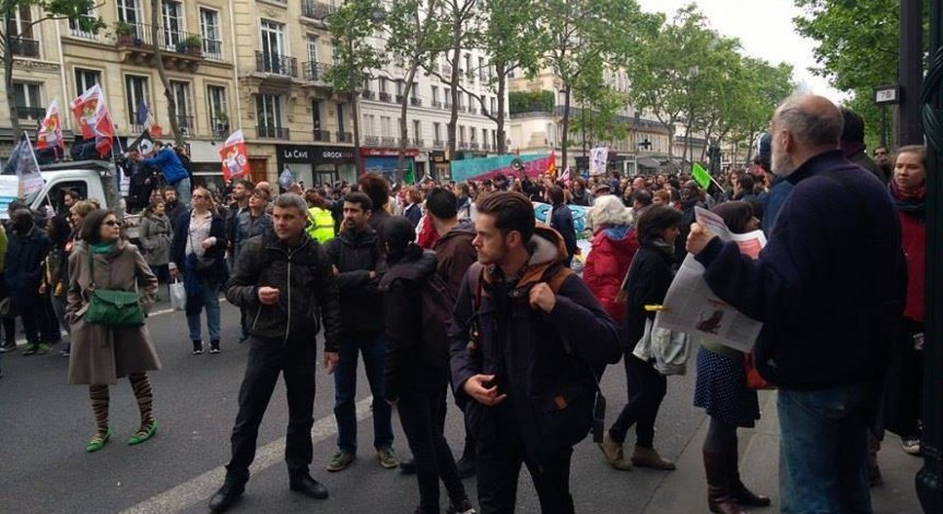След нощта на изборите: Протест в Париж