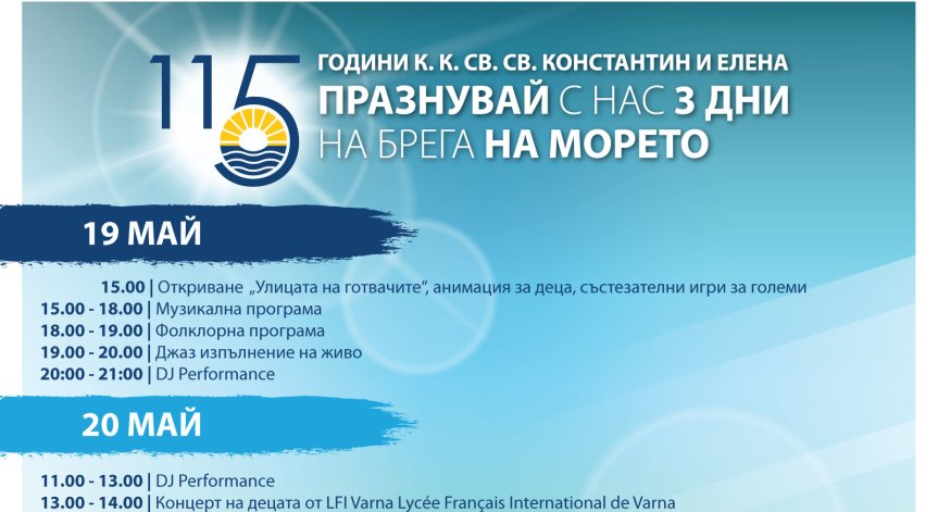 Празнувайте на морето 115-та годишнина на к.к. 