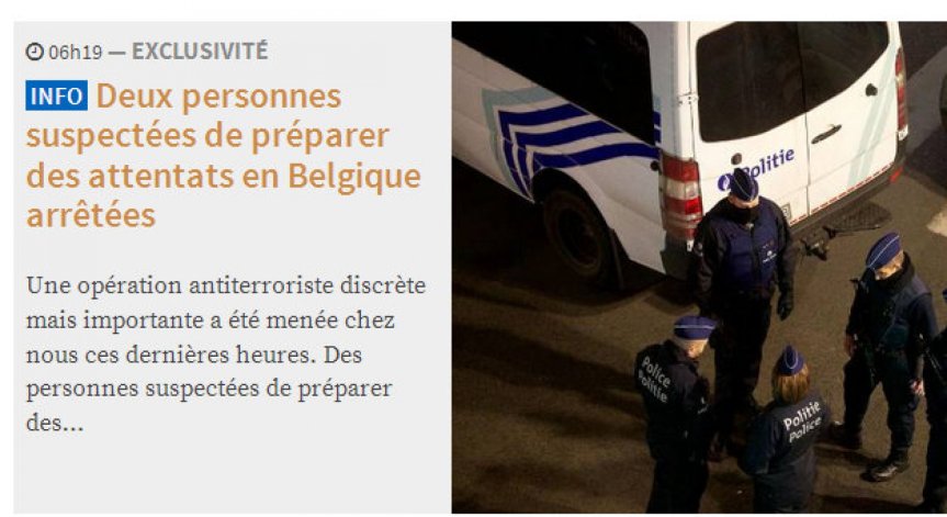 Двама в ареста по обвинение в тероризъм в Белгия