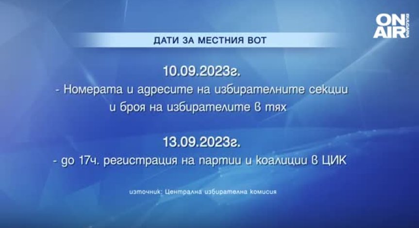 ЦИК обяви важните дати и срокове преди местните избори
