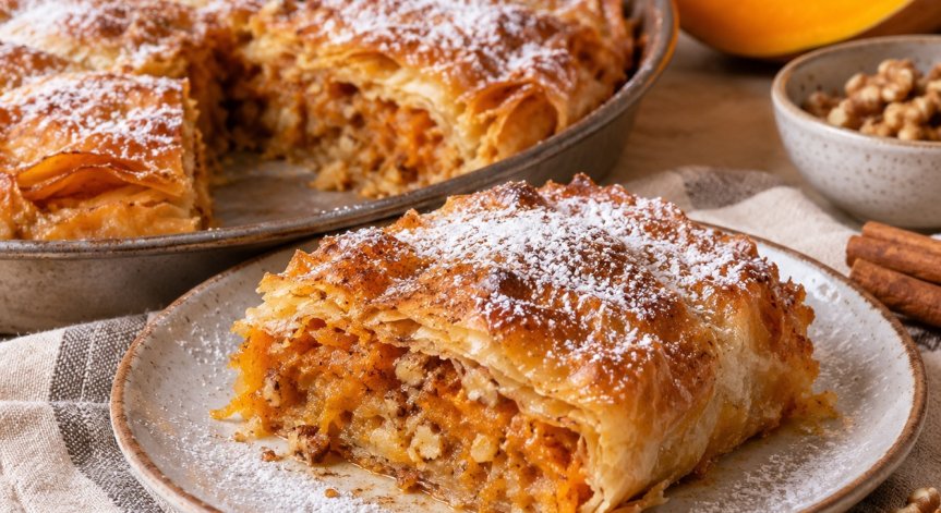Рецепта за тиквеник с орехи и канела