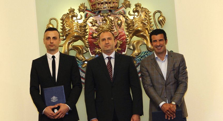 Президентът Радев прие Бербатов и Фиго преди All Stars 2017