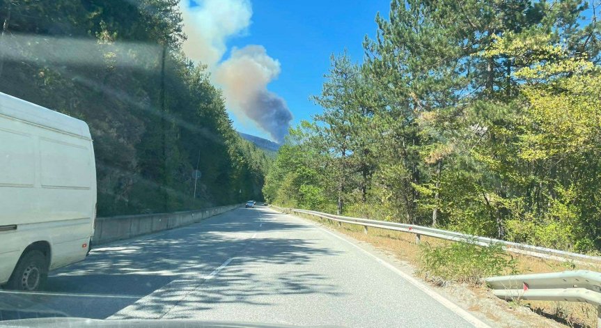 Продължава борбата с огъня край Чепеларе, включват още 2 хеликоптера