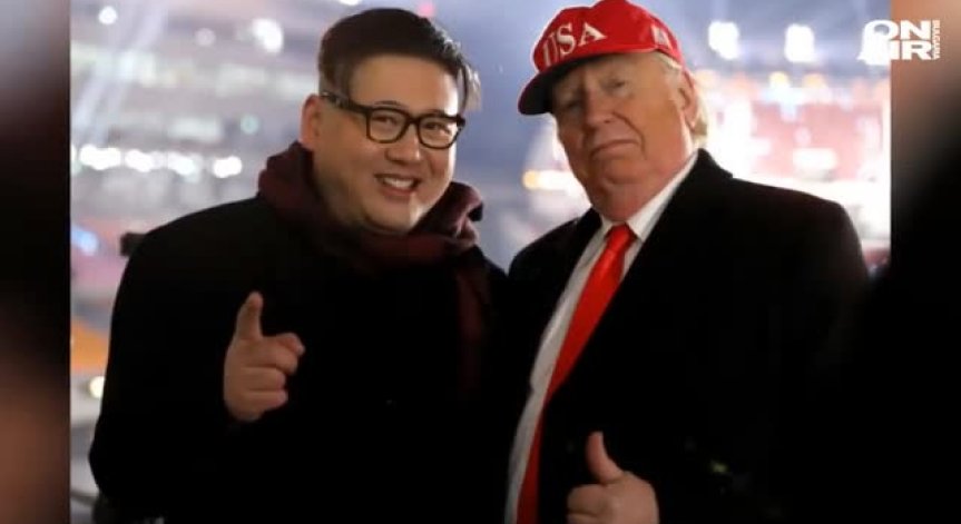 Двойници на Доналд Тръмп и Ким Чен-ун бяха изгонени от олимпийския стадион 