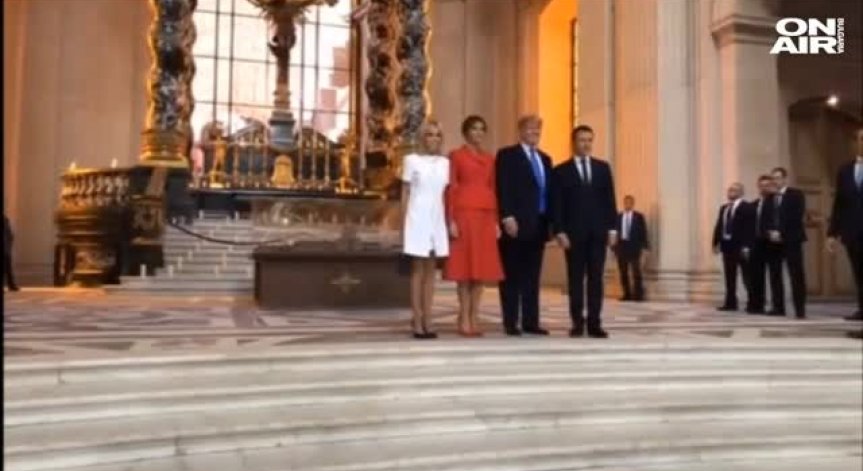 Тръмп отправи комплимент на съпругата на Макрон на посещение във Франция